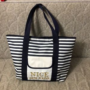 NICE COTE D’AZUR BEACH BAG WITH ZIPPER